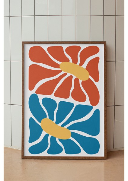 Pastel Renkli Soyut Çiçekler Deseni Poster - Doğadan Ilham Alan Duvar Dekoru - Çerçevesiz Baskı