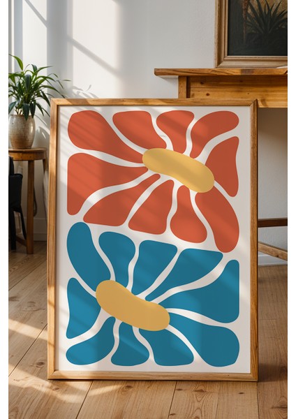 Pastel Renkli Soyut Çiçekler Deseni Poster - Doğadan Ilham Alan Duvar Dekoru - Çerçevesiz Baskı