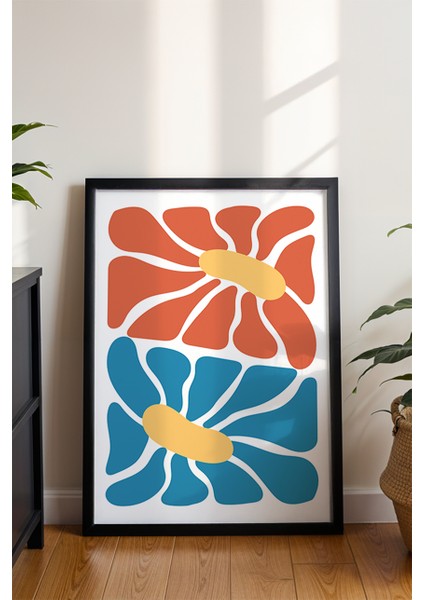 Pastel Renkli Soyut Çiçekler Deseni Poster - Doğadan Ilham Alan Duvar Dekoru - Çerçevesiz Baskı