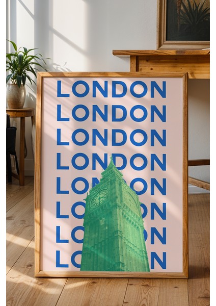 Londra Big Ben Kule Minimalist Poster - Şehir Manzara Temalı Duvar Dekoru - Çerçevesiz Baskı fiyatları