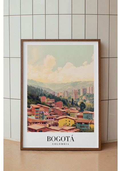 Bogota Kolombiya Manzarası Poster - Güney Amerika Temalı Şehir Dekoru - Çerçevesiz Sanat Baskı