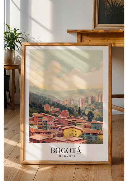 Bogota Kolombiya Manzarası Poster - Güney Amerika Temalı Şehir Dekoru - Çerçevesiz Sanat Baskı fiyatları