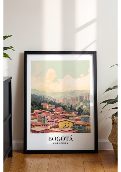 Bogota Kolombiya Manzarası Poster - Güney Amerika Temalı Şehir Dekoru - Çerçevesiz Sanat Baskı modelleri