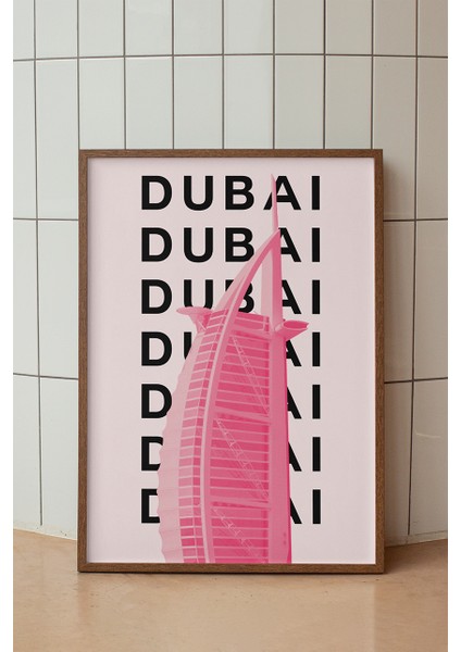 Dubai Lüks Otel Minimalist Poster - Şehir Manzara Temalı Duvar Dekoru - Çerçevesiz Baskı
