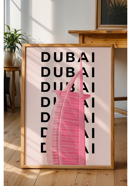 Dubai Lüks Otel Minimalist Poster - Şehir Manzara Temalı Duvar Dekoru - Çerçevesiz Baskı