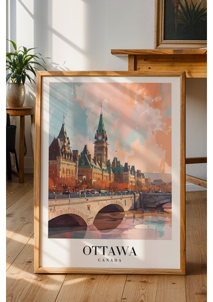 Ottawa Kanada Başkenti Poster - Şehir Manzarası Temalı Duvar Dekoru - Çerçevesiz Sanat Baskı fiyatları