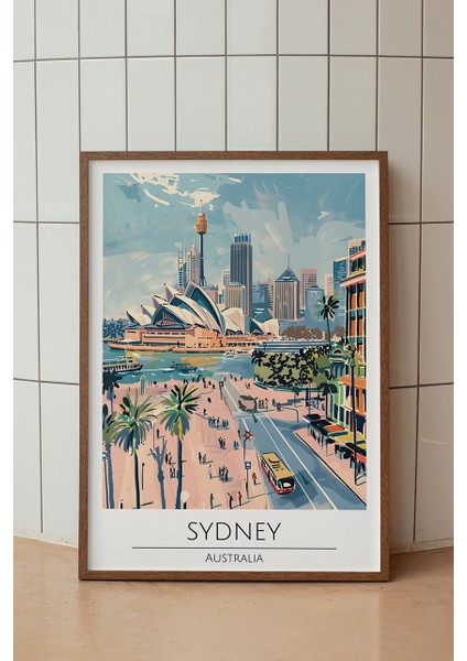 Sydney Opera Evi Poster - Avustralya Temalı Modern Duvar Dekoru - Çerçevesiz Sanat Baskı