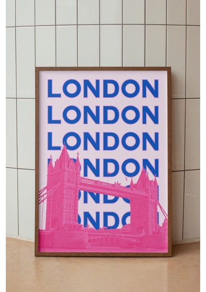 Londra Tower Bridge Minimalist Poster - Şehir Manzara Temalı Duvar Dekoru - Çerçevesiz Baskı