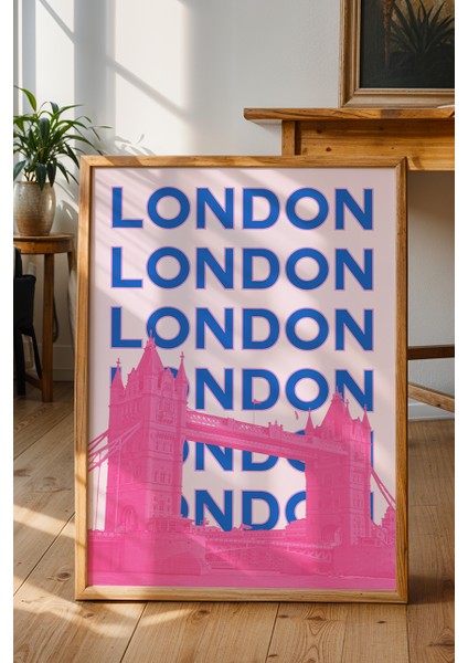 Londra Tower Bridge Minimalist Poster - Şehir Manzara Temalı Duvar Dekoru - Çerçevesiz Baskı