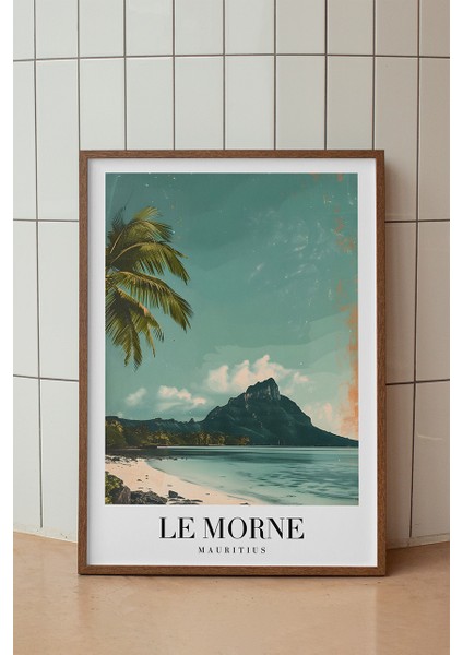 Le Morne Plajı Poster - Mauritius Adası Temalı Tropikal Doğa Duvar Dekoru - Çerçevesiz Sanat Baskı