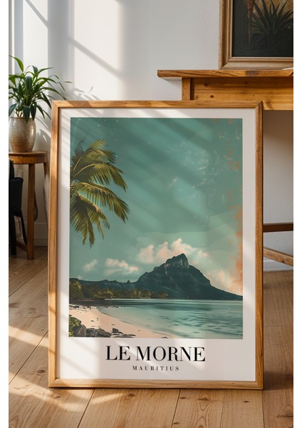 Le Morne Plajı Poster - Mauritius Adası Temalı Tropikal Doğa Duvar Dekoru - Çerçevesiz Sanat Baskı fiyatları