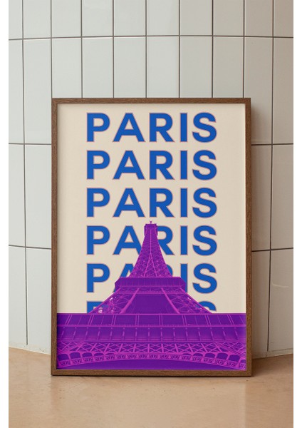 Eyfel Kulesi Paris Minimalist Poster - Şehir Manzara Temalı Duvar Dekoru - Çerçevesiz Baskı