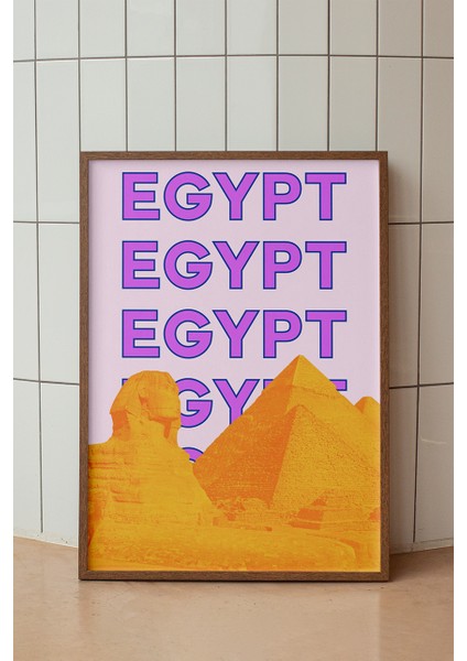 Mısır Piramitleri Minimalist Poster - Şehir Manzara Temalı Duvar Dekoru - Çerçevesiz Baskı