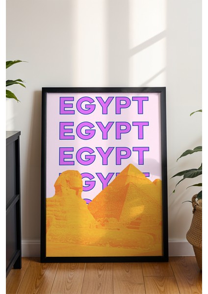 Mısır Piramitleri Minimalist Poster - Şehir Manzara Temalı Duvar Dekoru - Çerçevesiz Baskı