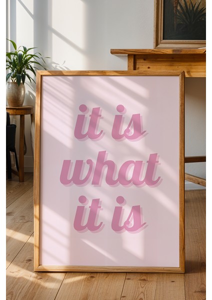 Pembe Tonlarda Iyimserlik Sabır Poster - Pozitif Enerji Katan Soyut Duvar Dekoru - Çerçevesiz Baskı fiyatları