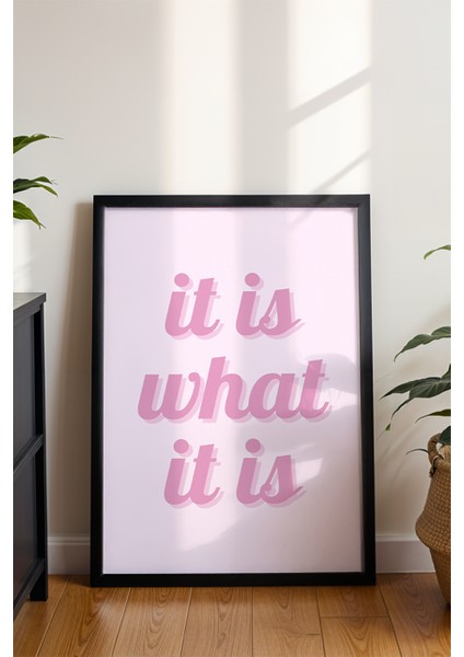 Pembe Tonlarda Iyimserlik Sabır Poster - Pozitif Enerji Katan Soyut Duvar Dekoru - Çerçevesiz Baskı modelleri