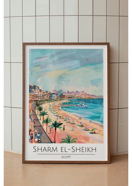 Sharm El Sheikh Mısır Plajı Poster - Tropikal Doğa Temalı Duvar Dekoru - Çerçevesiz Sanat Baskı