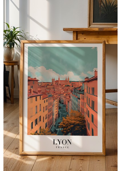Lyon Fransa Şehir Manzara Poster - Avrupa Temalı Modern Duvar Dekoru - Çerçevesiz Sanat Baskı fiyatları