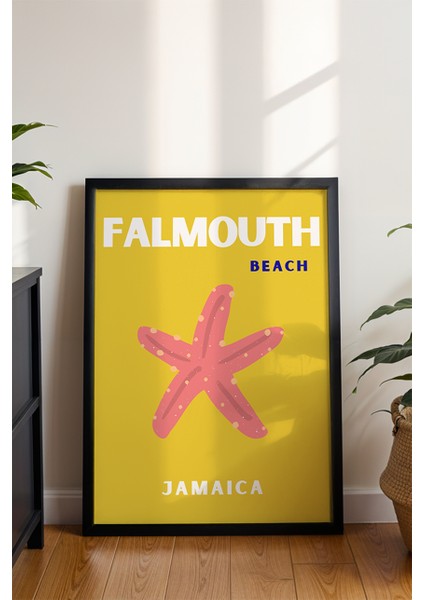 Falmouth Deniz Yıldızı Illüstrasyonu Poster - Seyahat Temalı Duvar Dekoru - Çerçevesiz Baskı