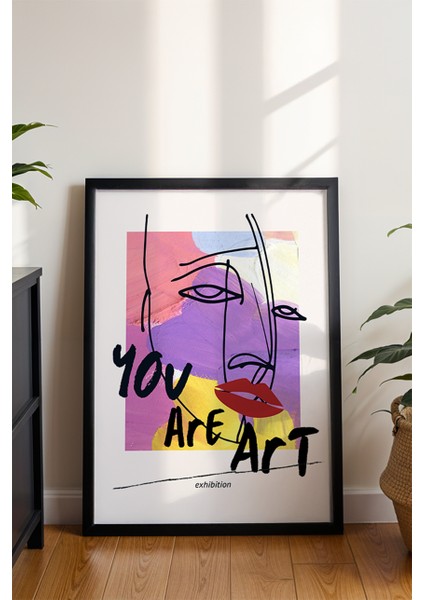 Sen Sanatsın Yazılı Poster - Renkli Sulu Boya Temalı Soyut Portre Duvar Dekoru - Çerçevesiz Baskı modelleri