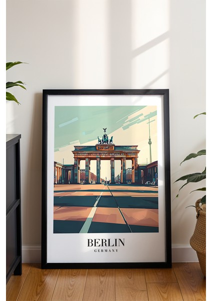 Berlin Brandenburg Kapısı Poster - Almanya Seyahat Temalı Şehir Manzarası - Çerçevesiz Sanat Baskı modelleri
