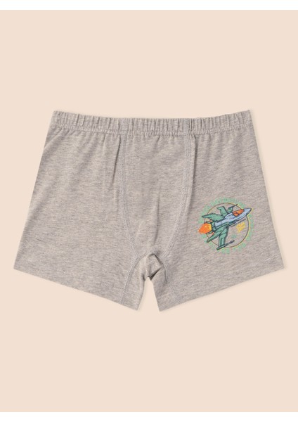 Erkek Çocuk Organik Pamuklu Likralı Boxer Space Adventure 3'lü Paket