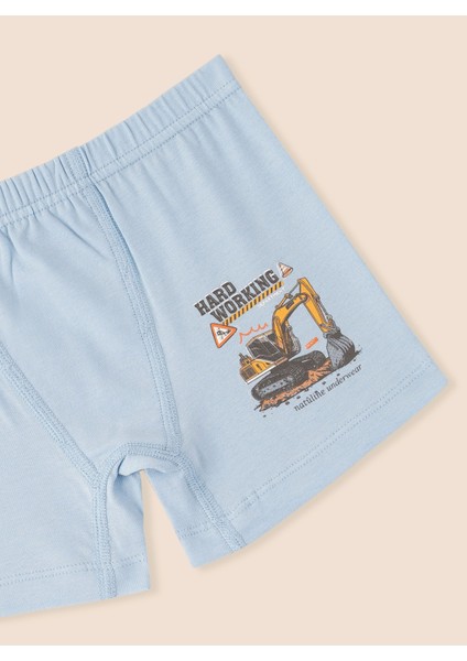 Erkek Çocuk Organik Pamuklu Likralı Boxer Hard Working 3'lü Paket fırsatları