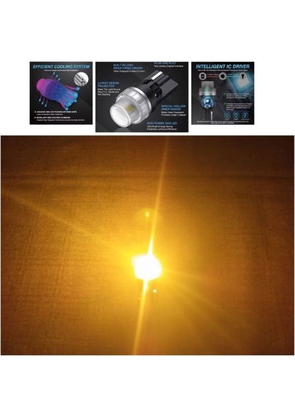 1 Takım Bottomless Bulb 12V Specıal Serıes T10 Amber (Özel Seri Dipsiz Ampul Amber)