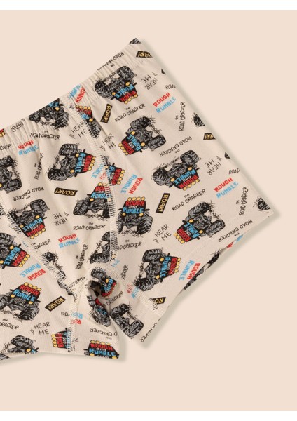 Erkek Çocuk Organik Pamuklu Likralı Boxer Araba Empirme 3'lü Paket indirimleri