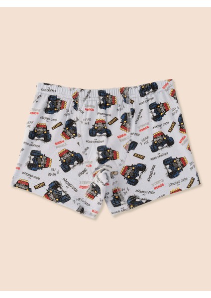Erkek Çocuk Organik Pamuklu Likralı Boxer Araba Empirme 3'lü Paket
