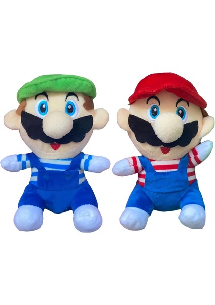 Ithal Kumaş Süper Mario Kardeşler Mario Luigi 2'li Set Figür Peluş Oyuncak Uyku Oyun Arkadaşı 20 Cm.