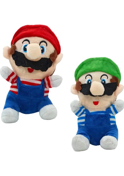 Ithal Kumaş Süper Mario Kardeşler Mario Luigi 2'li Set Figür Peluş Oyuncak Uyku Oyun Arkadaşı 20 Cm.