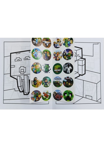 6 Adet Stickerli Boyama Kitabı 12 Li Kuru Boya Kalemi AD5011