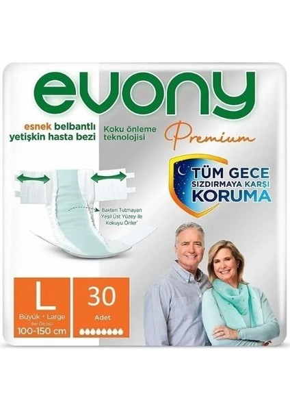 Belbantlı Yetişkin Hasta Bezi L Beden Larg 30 Adet