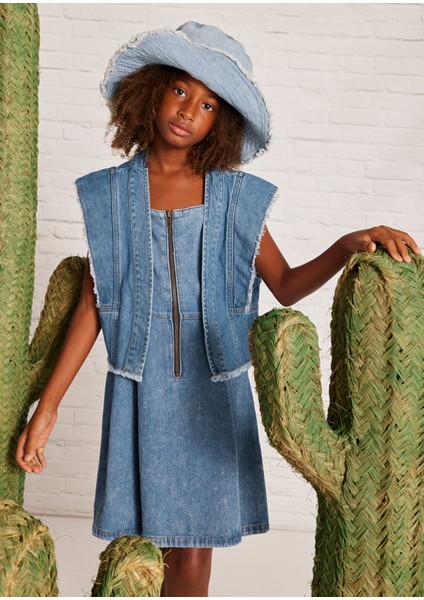 Kız Çocuk Kot Yelek 6352 fiyatları