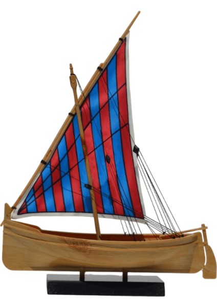 Yelkenli Gemi Maketi (Mavi Bordo)