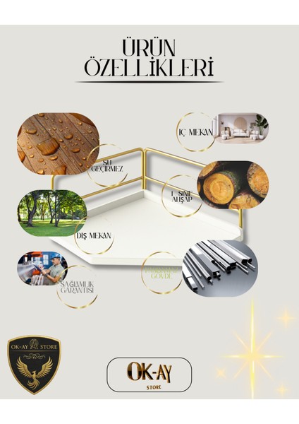 Dekoratif Ahşap Organizer | Paslanmaz Çelik Çok Amaçlı Organizer – Mutfak, Banyo, Salon, Çalışma Masası Için