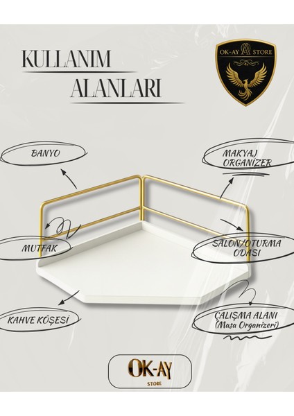 Dekoratif Ahşap Organizer | Paslanmaz Çelik Çok Amaçlı Organizer – Mutfak, Banyo, Salon, Çalışma Masası Için