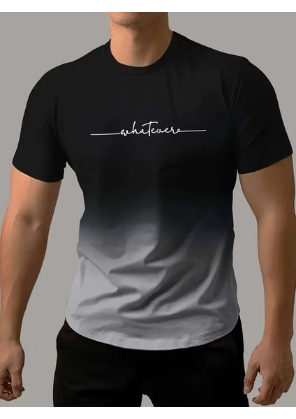 Erkek Kısa Kollu Bisiklet Yaka Baskılı Süprem T-Shirt