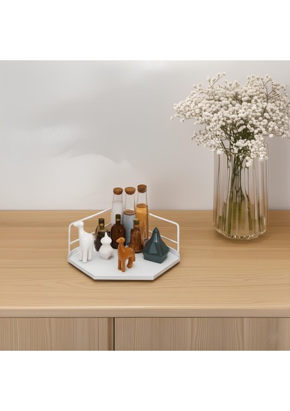 Dekoratif Ahşap Organizer | Paslanmaz Çelik Çok Amaçlı Organizer – Mutfak, Banyo, Salon, Çalışma Masası Için