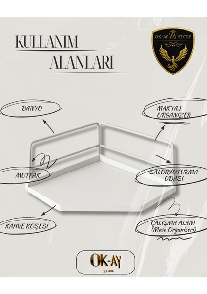 Dekoratif Ahşap Organizer | Paslanmaz Çelik Çok Amaçlı Organizer – Mutfak, Banyo, Salon, Çalışma Masası Için