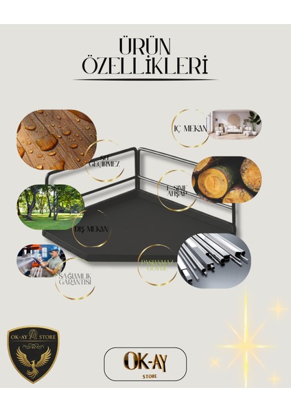 Dekoratif Ahşap Organizer | Paslanmaz Çelik Çok Amaçlı Organizer – Mutfak, Banyo, Salon, Çalışma Masası Için