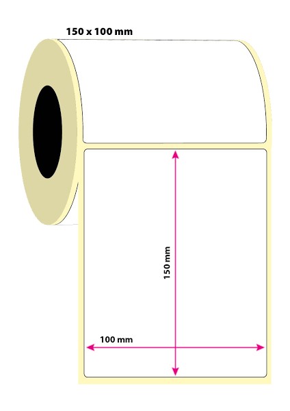 150 x 100MM Pp Termal Etiket "polipropilen Termal" 1000'LIK Rulo, 76MM Iç Kuka. Extra Güçlü Yapışkanlı.