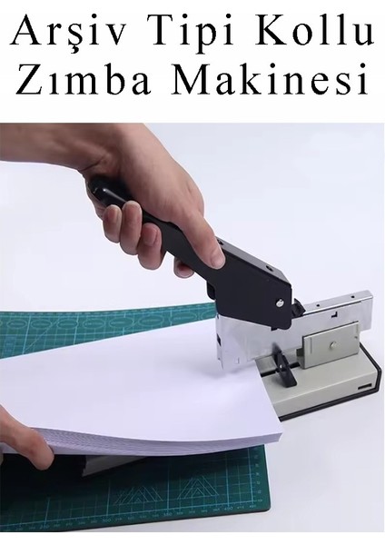 Büyük Boy Zımba Makinesi 1 Adet Arşiv Tipi Zımba Makinası 200 Yaprak Kapasiteli Zımba Teli Kollu Zımba Makinası