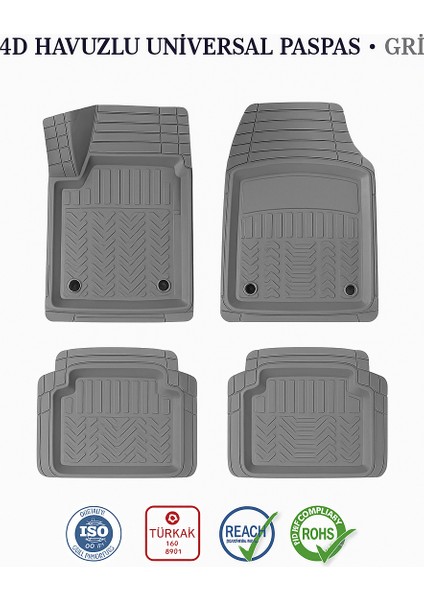 Ford Focus 3,5 2014-2018 Maxsimus Model 4d Gri Havuzlu Oto Paspas fiyatları