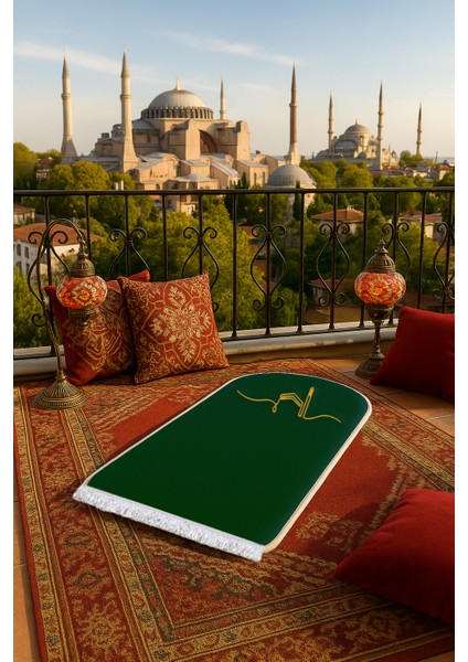 3 cm Süngerli Ortopedik Lüks Kadife Seccade Düz Renk Desensiz Namazlık Suni Deri Tabanlı 70 x 120 cm indirimleri