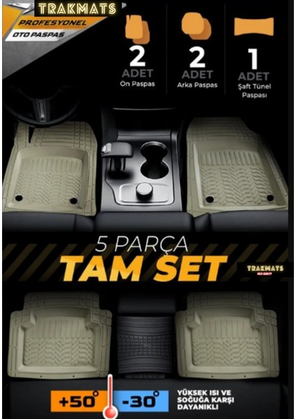 Dacıa Duster 4x2 2023-2024-2025 Kesilebilir Havuzlu Oto Paspas Bej