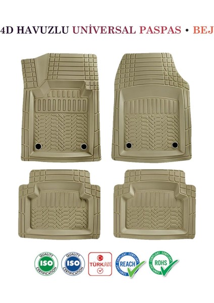 Mg Mg4 2022- Maxsimus Model 4d Bej Havuzlu Oto Paspas