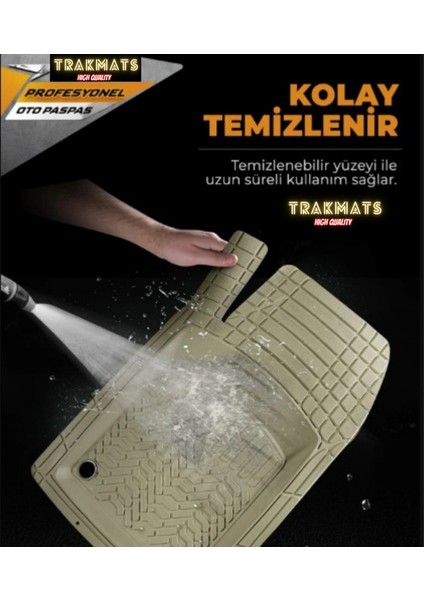 Seat Leaon(Otomatik) 2020-2021-2022-2023-2024-2025 Kesilebilir Havuzlu Oto Paspas Bej