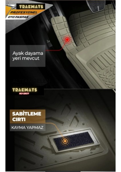 Seat Leaon(Otomatik) 2020-2021-2022-2023-2024-2025 Kesilebilir Havuzlu Oto Paspas Bej